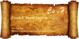 Csekő Henrietta névjegykártya